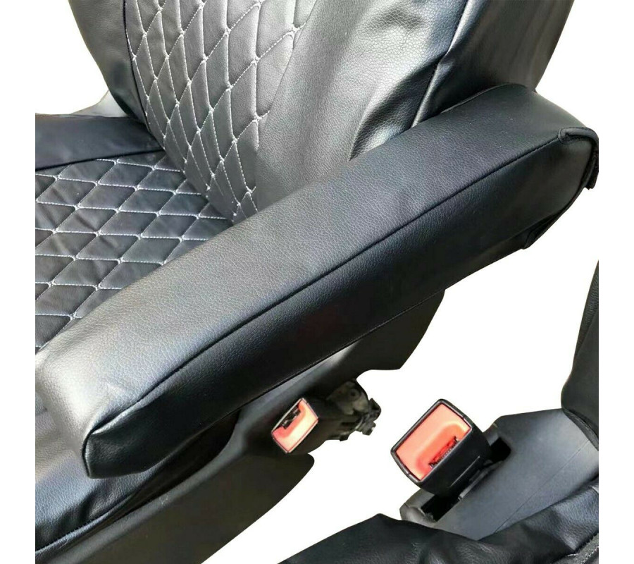 Ford Transit Custom 2013ON Tailored Diamond Quilted Leather Seat Covers